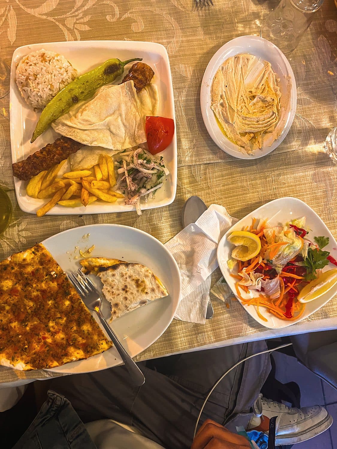 Lahmacun, kebab, lavash and ezme